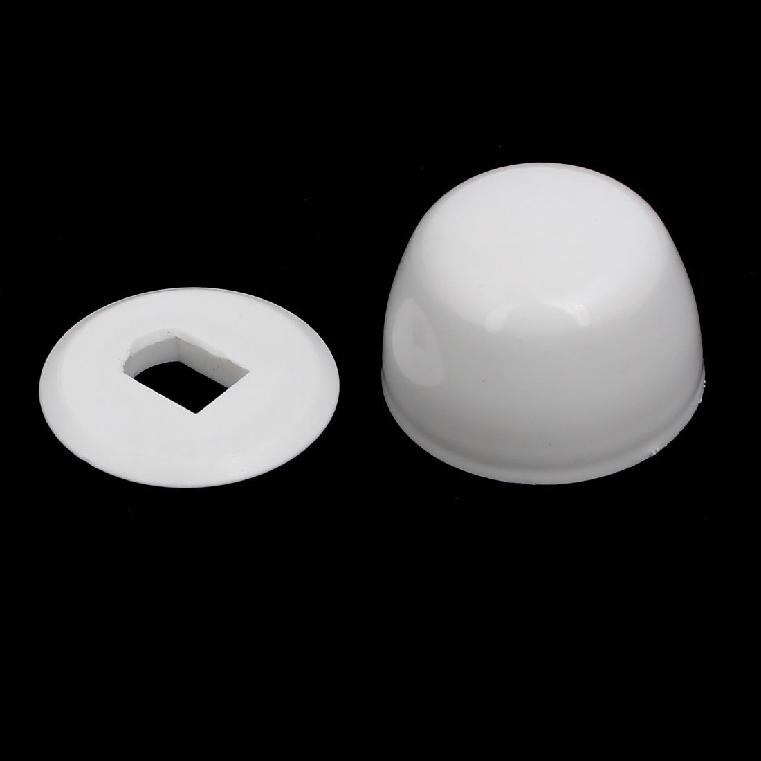 uxcell 34mmx22mm ABS Plastic Toilet Bolt Cap White 2 Sets Rough