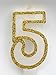 Wasiwax No (5) Birthday Candle - Gold Glitter - Browse Our Store and Choose Other Numbers