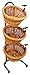 FixtureDisplays 3 Tier Wicker Basket Metal Stand with Sign Clips, Market Basket Storage Organizer 19425