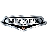 Harley-Davidson Debossed V-Tank Aluminum Decal - Silver &amp; Black - 5 x 7 in.