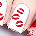 Whats Up Nails - Kisses Nail Stencils Stickers Vinyls for Nail Art Design (2 Sheets, 40 Stencils Total)