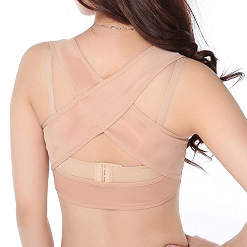 Lady Chest Shoulder Support Belt Band Posture Hunchback Corrector Body Sculpting Strap With Push Up Bra (XL)