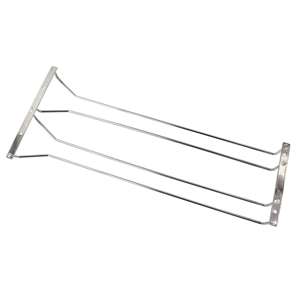 Abcsea 50 cm Stainless Steel Wine Glass Holder Rack, Chrome Wine Glass Holders Hanging Under Shelf, 1 piece (2 Rows)