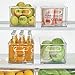 mDesign Deep Plastic Kitchen Storage Organizer Container Bin with Handles and Labels for Pantry, Cabinet, Shelf, Fridge, Freezer - Holds Dry Goods, Sauces, Condiments, Ligne Collection, 4 Pack, Clear