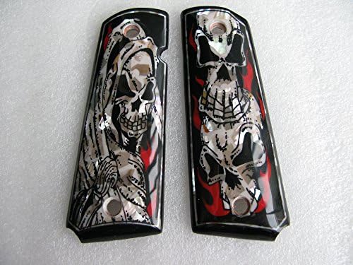 Cool !! Mother of Pearl Inlay Skull art on 1911 Full size clone, COLT GOVERNMENT, SPRINGFIELD, KIMBER- SHIP FROM THAILAND