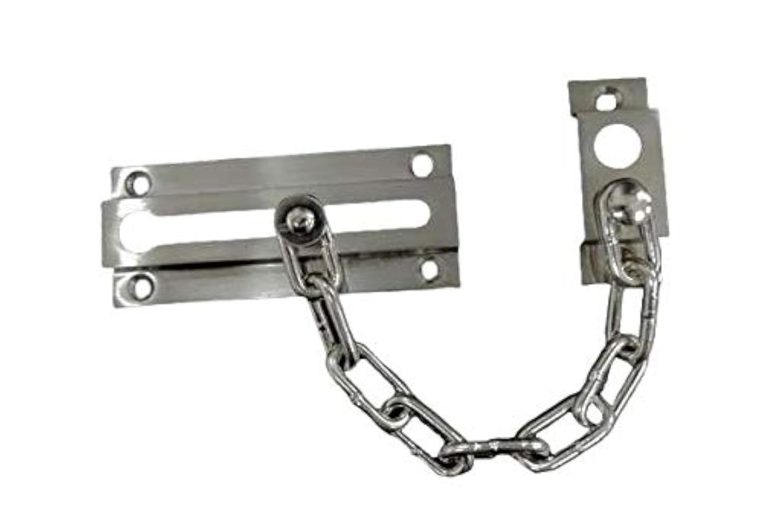 QCAA Solid Brass Chain Door Guard, with 9 Links Steel Chain, Satin Brushed Nickel, 1 Pack