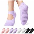 CoolMate Pilates Socks with Grips for Women, Yoga Socks, Crew Non Slip Women for Barre, Pilates Gifts for Women