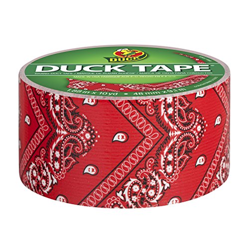 Duck Brand 283050 Printed Duct Tape, Red Bandana, 1.88 Inches x 10