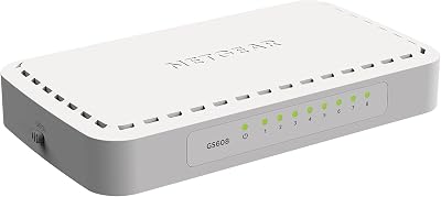 NETGEAR GS608 8-Port Gigabit Ethernet Unmanaged Switch Desktop Wall Mount Hub
