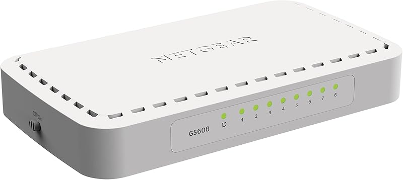 NETGEAR GS608 8-Port Gigabit Ethernet Unmanaged Switch Desktop Wall Mount Hub