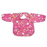green sprouts Easy-wear Long Sleeve Bib, Pink Wild Flowers, 12-24 Months