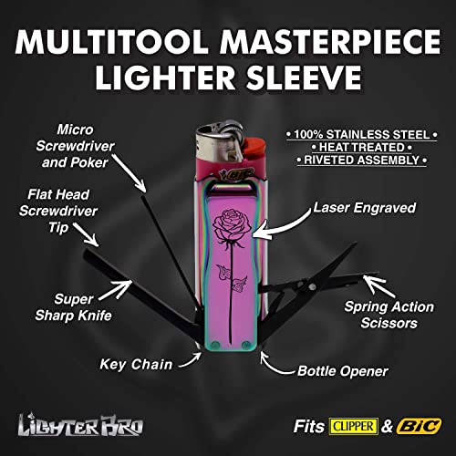 LighterBro Multitool Lighter Sleeve (Rose Rose)