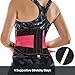 TIMTAKBO Back Brace Support Belt for Women, Lumbar Support Back Brace for Back Pain, Sciatica, Scoliosis, Herniated Disc, Adjustable Back Support Straps (Black/Red, S/M Fit Belly 23.5