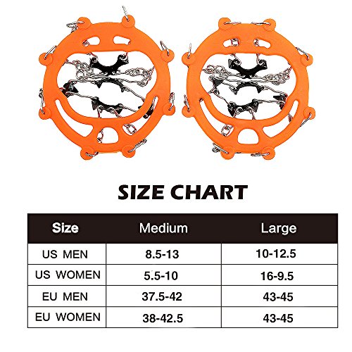 Cosyzone Traction Cleats Ice Snow Grips Crampons Micro Spikes for Shoe Boots, Safe for Outdoor Walking Hiking(L)