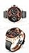OULM Men Digital Quartz Watch 3 Time Sub-dials Leather Strap Rose Gold Oversize Case Military Japan Movement Luxury Design + Box