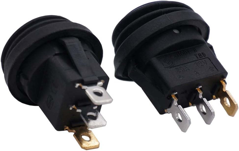 Twidec/5Pcs 12V 20A Waterproof Lighted Round Rocker Toggle LED Switch 3 Pins On-Off Car Truck RV Rocker Switch Blue for Boat KCD1-8-101NW-BU: Industrial & Scientific