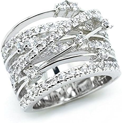 Gyoume Women Elegant Exquisite Diamond Ring Gift Friendship Love Jewelry Ring