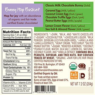 Lake Champlain Chocolates Bunny Hop Easter Gift Basket, 9 Pieces, 7.2 Ounces