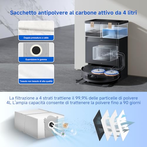 T50 Max Accessories for Ecovacs Deebot T50 Max Pro Omni/T50 Max Omni/T50 Max Pro Omni Gen2 (Not for Ecovacs T50 Pro),Replacement: 8 Cleaning Cloths, 6 Dust Bags,6 Side Brushes-Yivy 27