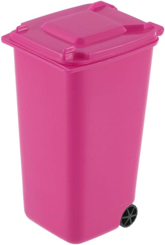 Zinniaya Recycle Plastic Mini Wheelie Bin Desk Tidy Office Desktop