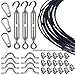 Stainless Steel Globe Lights Kit,String Light Suspension Kit,Outdoor Light Guide Wire,Includ 150 FT Wire Rope Cable,Turnbuckle and Hooks