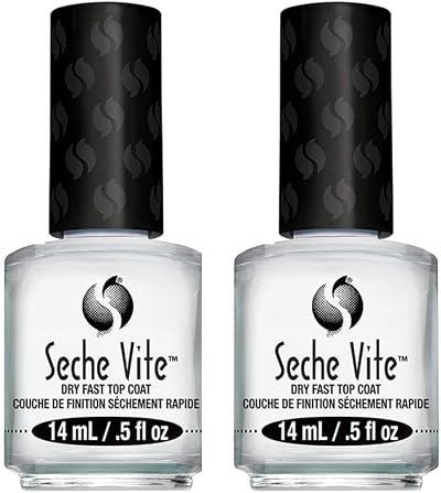 Seche Vite Dry Fast Top Coat 0.5oz Boxed 2 Pack by Seche Nail Polish Finish