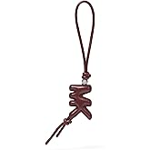 Michael Kors Leather MK Bubble Charm, Silver-Tone Hardware/Key Charm/Oxblood