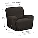 Maytex Reeves Stretch 4 - Piece Recliner Arm Chair Furniture Cover/Slipcover with Side Pocket, Chocolate Brown