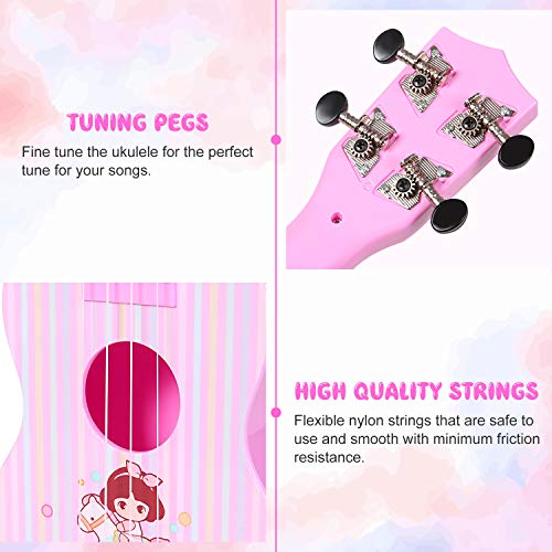 Ukulele Guitar Toy, 4 Strings Musical Instrument for Girl Boy Toddler Beginner with APP Control - Thumbnail 3