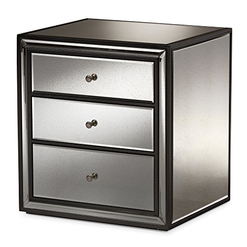 Baxton Studio 424 7603 Amz Dennise Art Deco Style 3 3 Drawer
