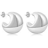 Chunky Gold Hoop Earrings for Women - Lightweight Large Hollow Teardrop Dangle Earrings, Open Hoop Earrings for Women, Fashion Statement Earrings, Dainty Gift for Her