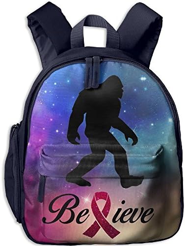 Bigfoot Pink Ribbon Believe Toddler Printed School Bags Shoulder Backpack Bookbag