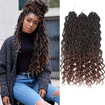 Goddess Faux Locs Braid 18 Crochet Hair Wavy Synthetic Braiding