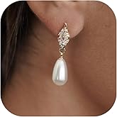 Pearl Earrings for Women Gold Pearl Drop Dangle Earrings Wedding Bridal Bridesmaid Jewelry Gifts for Women