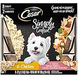 Cesar 1-Pack Simply Crafted Adult Wet Dog Food Topper Variety Pack Chicken, and Chicken/Salmon, (8) 1.3 oz Tubs