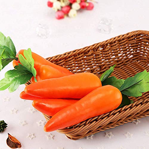 5 Pcs Plastic Carrots Simulation Carrots Fake Carrot Artificial Vegetable Carrots for Home Kitchen Party Pub Decoration