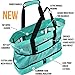 Tingueli Beach Tote Bag For Women with Soft Cooler and Top Zipper — Extra Large Beach Bag, Mesh Tote Bag or Pool Bag [Aquamarine]