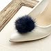 ZAKIA Women' Fluffy Mink Fur Pom Removable Shoe Clips Clutch Wedding Decoration Pack of 2