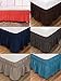 Bed Skirt-14 Inch Drop Dust Ruffle Three Fabric Sides Wrap Around Ruffled (Queen/King Khaki) Brushed Microfiber Adjustable Elastic Easy Fit
