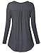 Lyking Women's Vintage Long Sleeve Henley V Neck Pleated Tunic Shirt (XXL,Long Sleeve-Black)