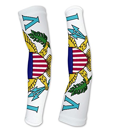 Virgin Islands - US Flag Compression Arm Sleeves UV Protection Unisex - Walking - Cycling - Running - Golf - Baseball - Basketball