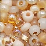 Czech Seed Beads 6/0 'Saharan Sands' Mix Cream Tan (1 Ounce)