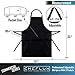 CHEFLUX [6pk] Adjustable Commercial Black Restaurant Aprons with 3 Large Pockets [Bulk] Chef Cooking Bib Apron for Kitchen Waitress [Unisex] Men Women [33 x 28 in] BBQ Painting Stylist [39 in tie]