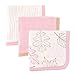 Touched by Nature Girl's Organic Muslin Washcloth, Pink Leaves