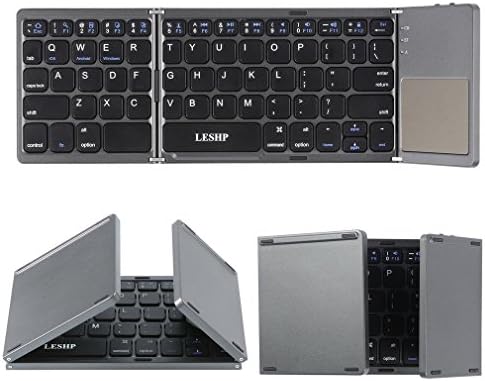 Wireless Bluetooth Keyboard,Ptime Portable Folding Touchpad Keyboard for iPad, iPad Air, iPad Pro, iPad mini, iPhone, Android Phone, Tablets and Other Bluetooth enabled computers