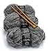 DIY Knitting Blanket Kit Super Soft Thick and Thin Bulky Yarn US 15 Needles (Charcoal Grey)