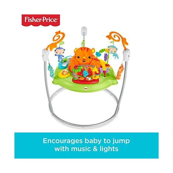 Fisher-Price-CHM91-Roaring-Rainforest-Jumperoo-New-Born-Baby-Activity-Centre-with-Music-and-Lights Fisher-Price Roarin' Rainforest Jumperoo - Infant Activity Center with Music, Lights & Sounds - 360° Play - Colourful…