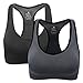 MIRITY Women Racerback Sports Bras - High Impact Workout Gym Activewear Bra Color Black Grey Pack of 2 Size XL