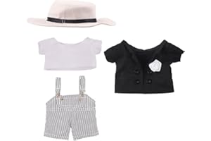 niannyyhouse Uniform Suit 7.8in/20cm Plush Doll Clothes Accessories Hat Coat T-Shirt Overalls