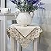 Brown Flower Embroidered lace Cream Tablecloth Square